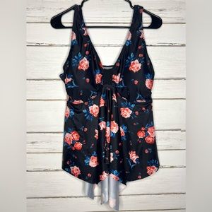 🌟 🌸 ESPRLIA Floral Tankini Swim Top – Size 16W
